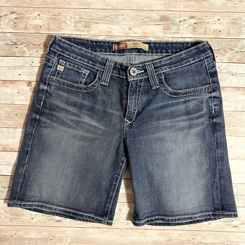 Women’s Big Star Hazel Curvy Fit 8" Thick White Stitch Denim Shorts Size 29